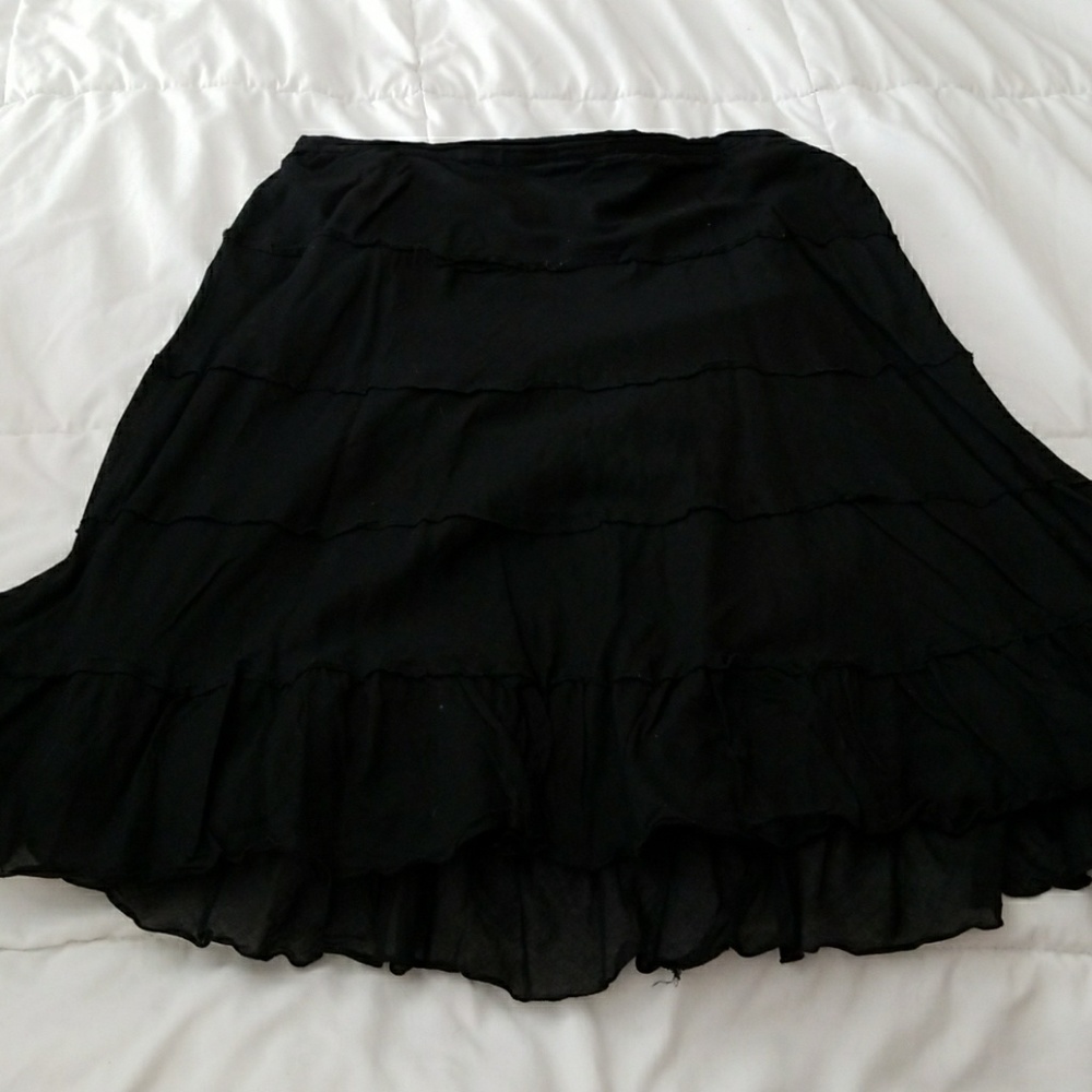 Black a line peasant skirt
